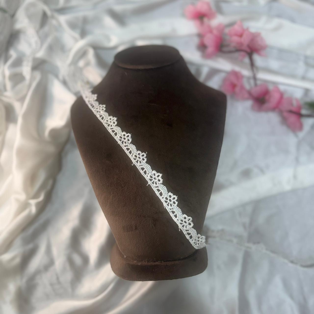 Designer White Embroidery Lace Border