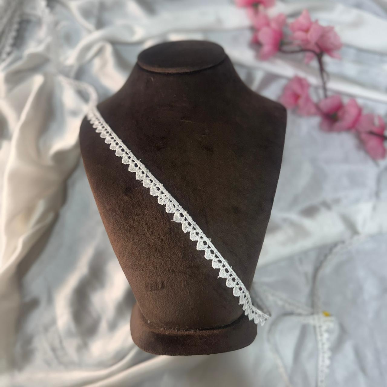 White Embroidered Cotton Lace Trim