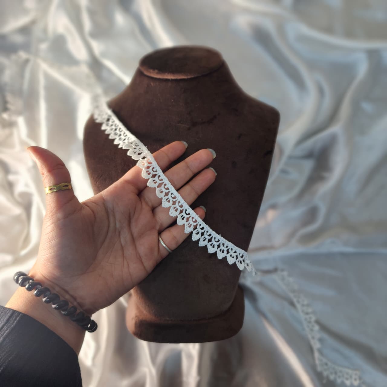 White Color Cotton Decorative Lace Trim