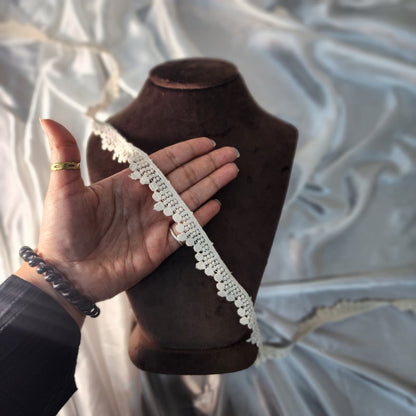 Fancy Off-White Decorative Cotton Lace Trim