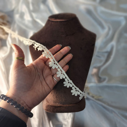 Soft Off-White Floral Cotton Lace Border