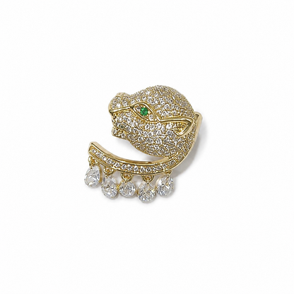 Gold Panther Crystal Brooch Pin Pack of 1 Piece