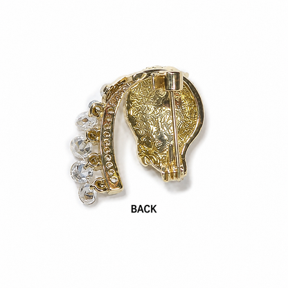 Gold Panther Crystal Brooch Pin Pack of 1 Piece