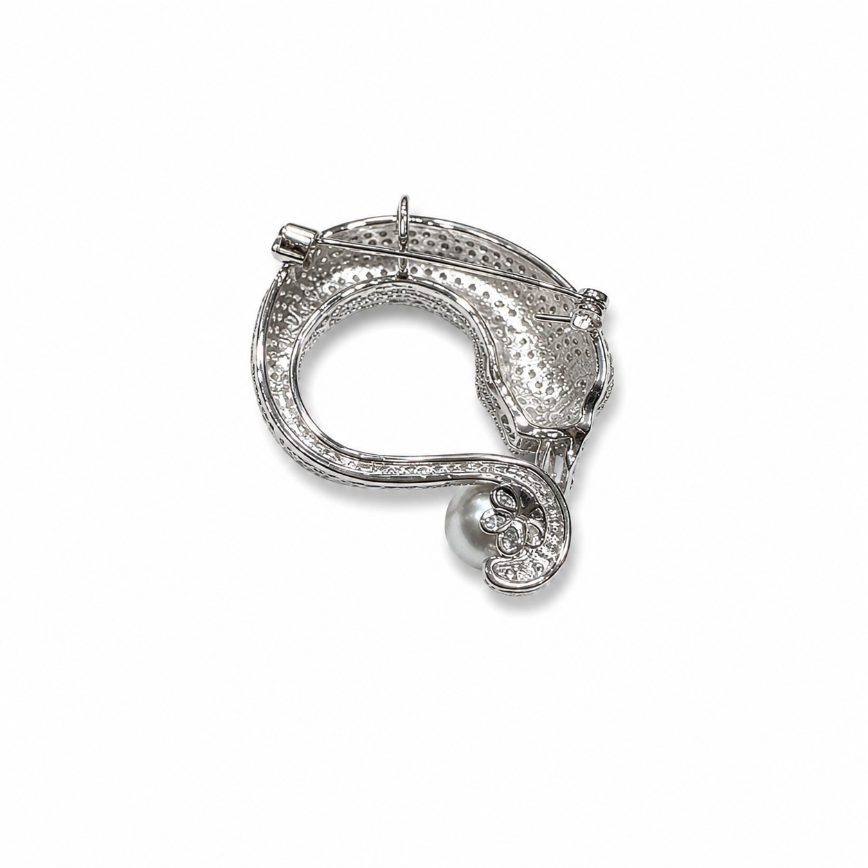 Silver Panther Rhinestone Brooch Pack of 1 Piece