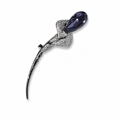 Luxury Purple Crystal Floral Brooch Pin Pack of 1 Piece