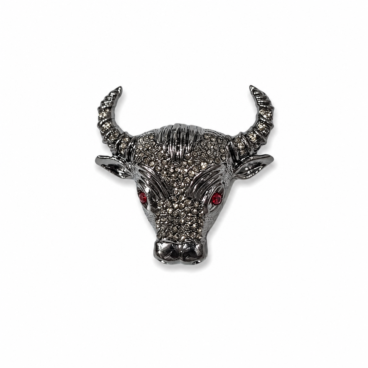 Luxury Black Bull Rhinestone Statement Brooch