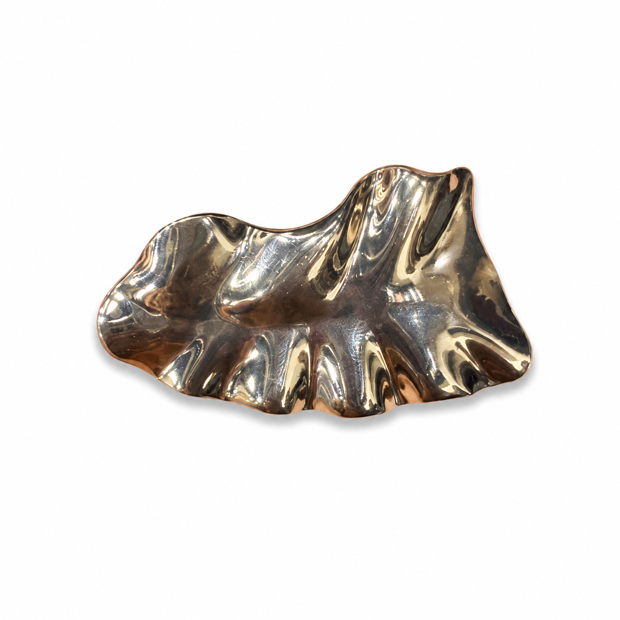 Abstract Gold Ripple Statement Brooch Pin