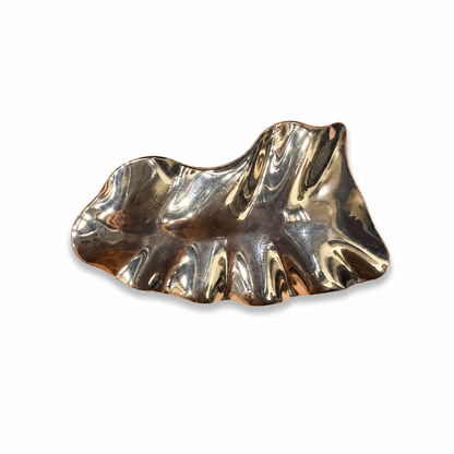 Abstract Gold Ripple Statement Brooch Pin