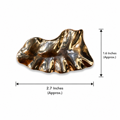 Abstract Gold Ripple Statement Brooch Pin