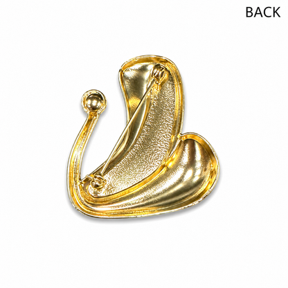 Abstract Gold Crystal Accent Brooch Pin