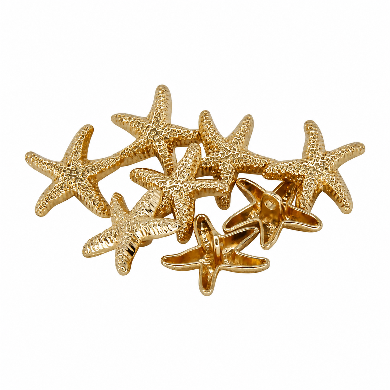 5 Pc Golden Star Shaped Buttons Style Metal Shank Sewing Accessories