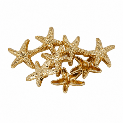 5 Pc Golden Star Shaped Buttons Style Metal Shank Sewing Accessories