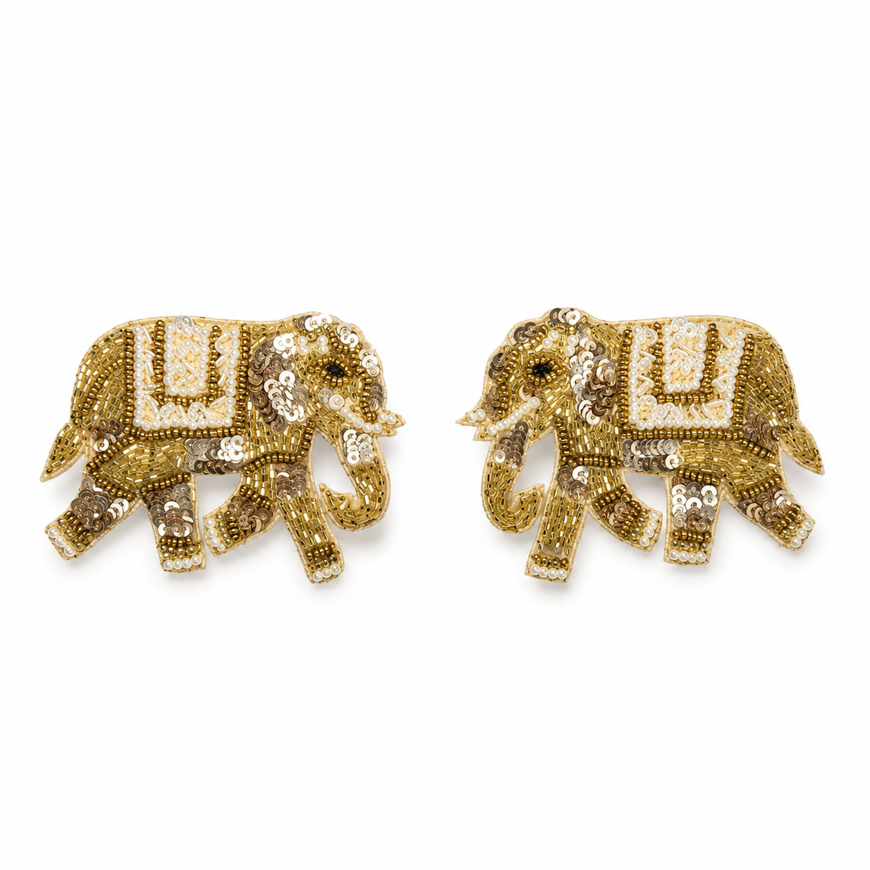 Indian Ethnic Elephant Embroidery Patch 2 Pieces