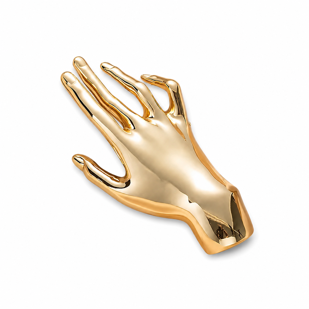 Artistic Hand Shaped Brass Button – Premium Gold Finish Fashion Button