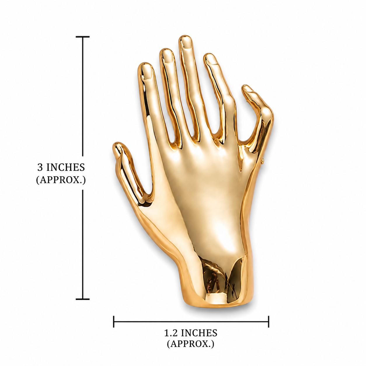 Artistic Hand Shaped Brass Button – Premium Gold Finish Fashion Button