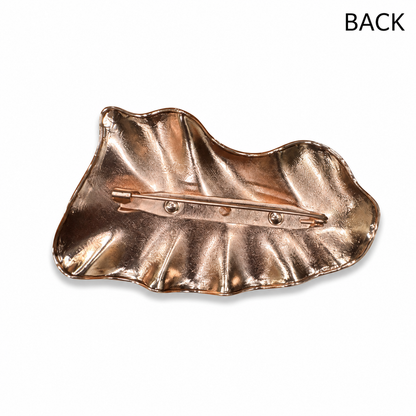 Abstract Gold Ripple Statement Brooch Pin
