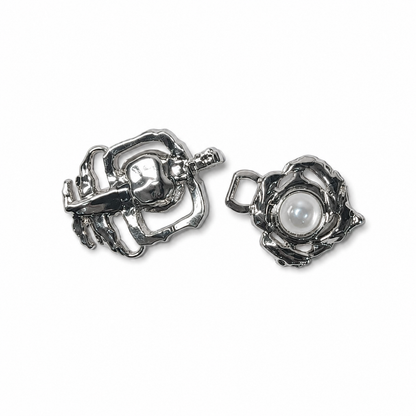 Trending Ranveer Singh Silver 2 Part Frog Button/Buckle 3 Pieces
