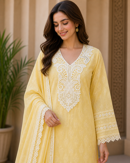 Elegant Cotton Neckline Patch