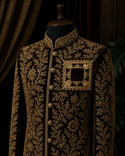 Square Shape Handwork Dabka Embroidery Patch (1 Piece)