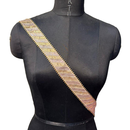 U Shape Gota Patti Neck Patch with sleeves Lace