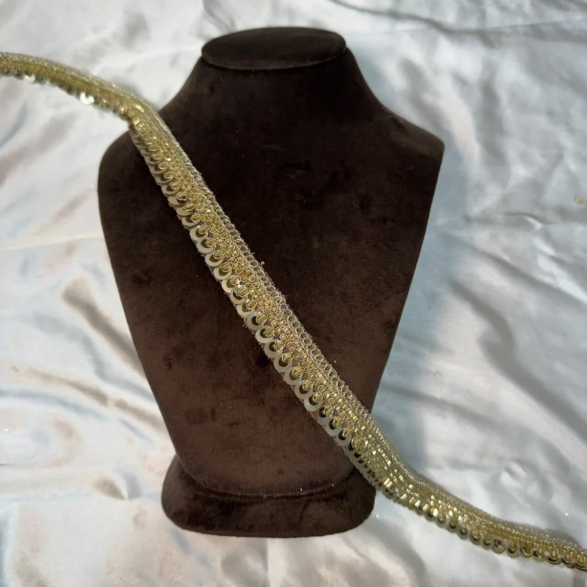 Premium Golden Beaded Sequin Embroidered Border Lace