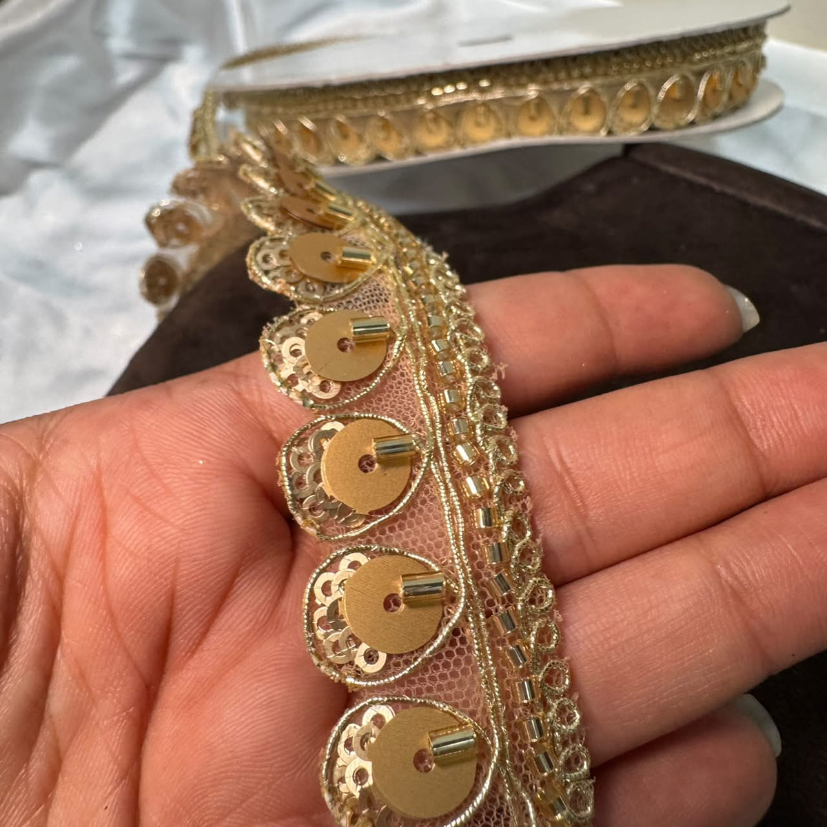 Elegant Golden Floral Decorative Lace