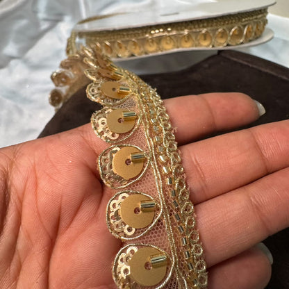 Elegant Golden Floral Decorative Lace