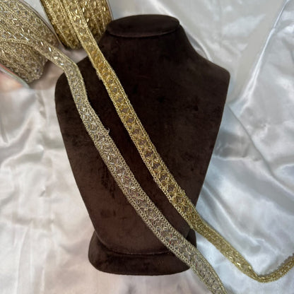 Golden Designer Bead Work Lace