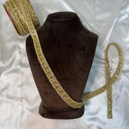 Golden Designer Bead Work Lace
