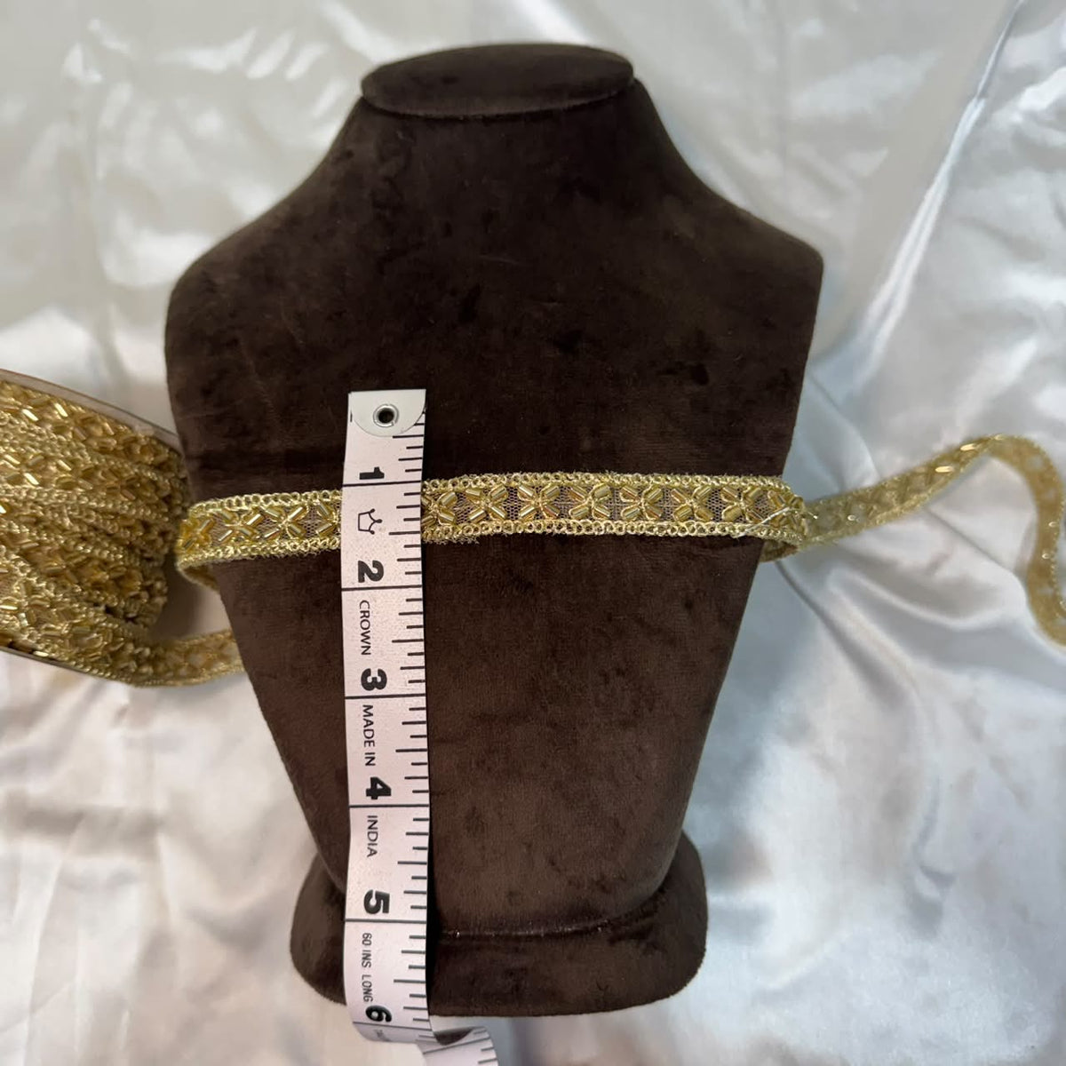 Golden Designer Bead Work Lace