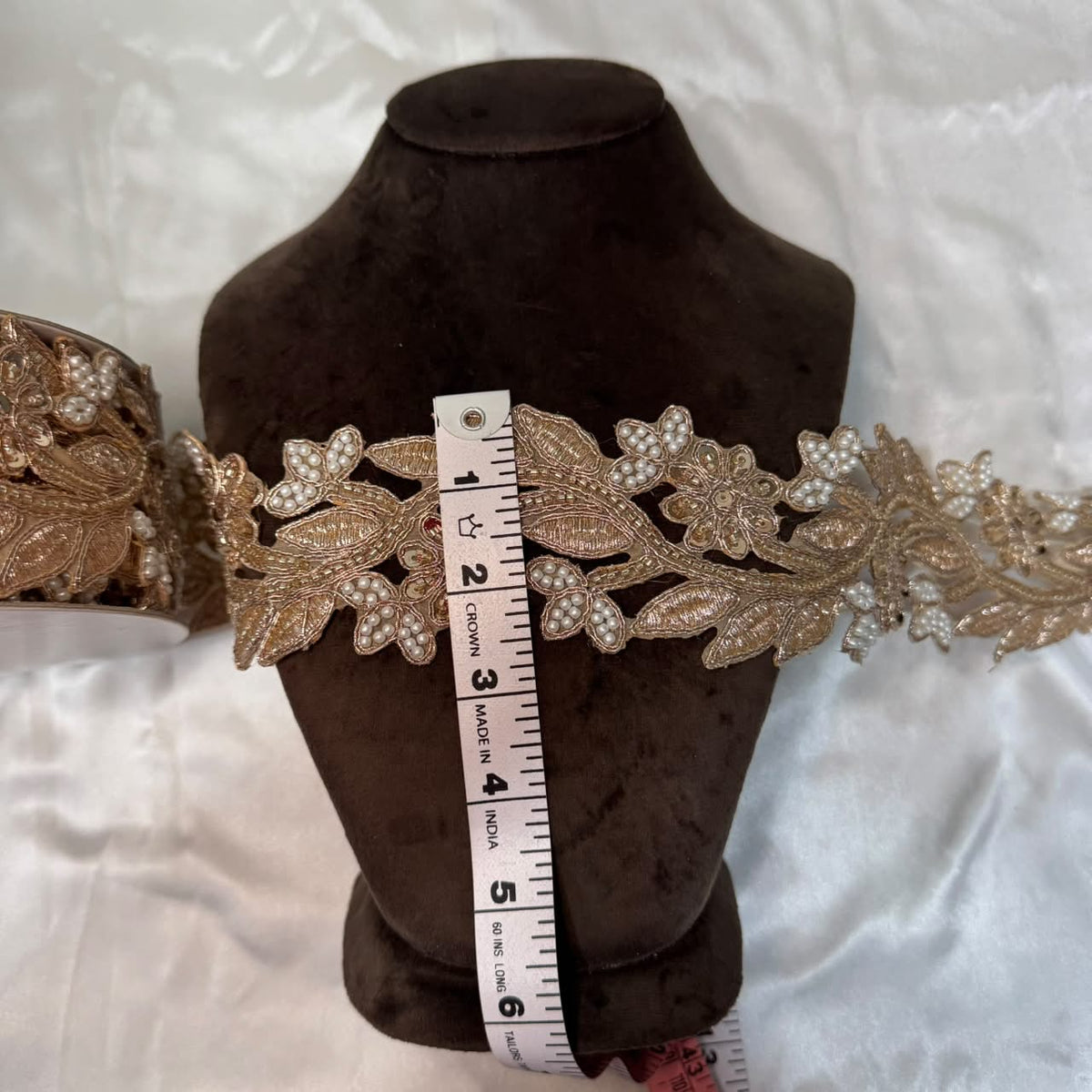 Floral Pearl Beaded Embroidery Lace Applique