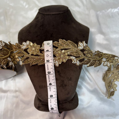 Floral Pearl Beaded Embroidery Lace Applique