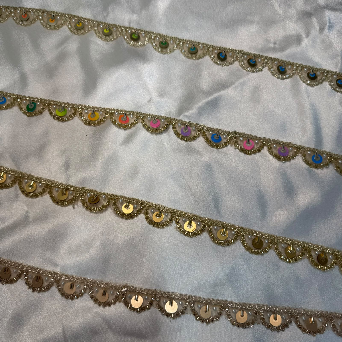 Pearl & Sequin Embellished Decorative Lace