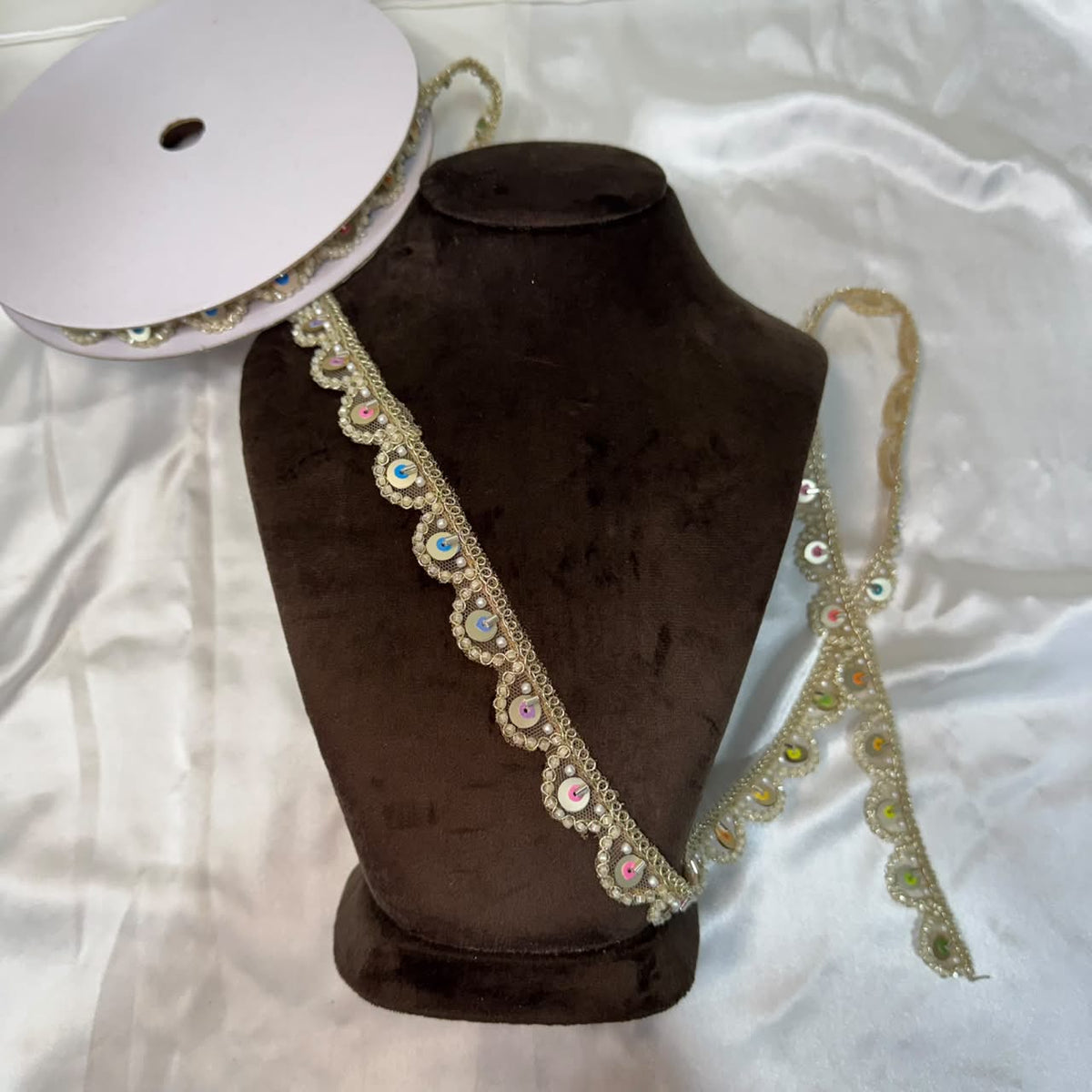 Pearl & Sequin Embellished Decorative Lace