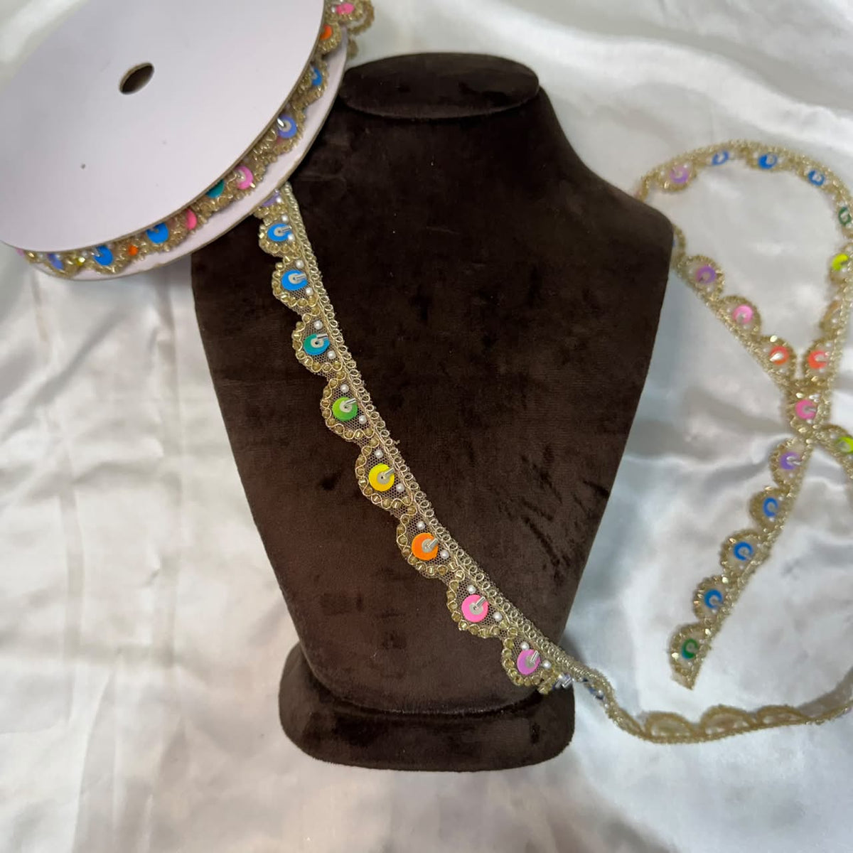 Pearl & Sequin Embellished Decorative Lace