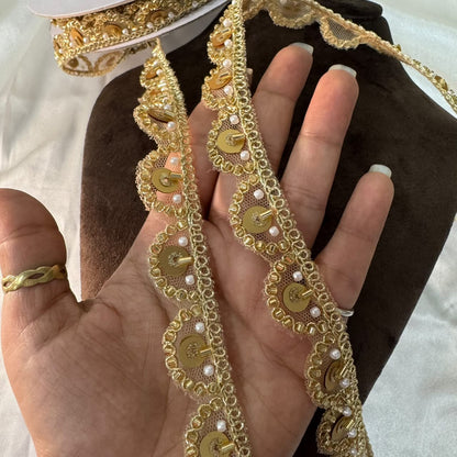 Pearl & Sequin Embellished Decorative Lace