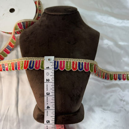Multicolor Embroidered Scallop Lace Border