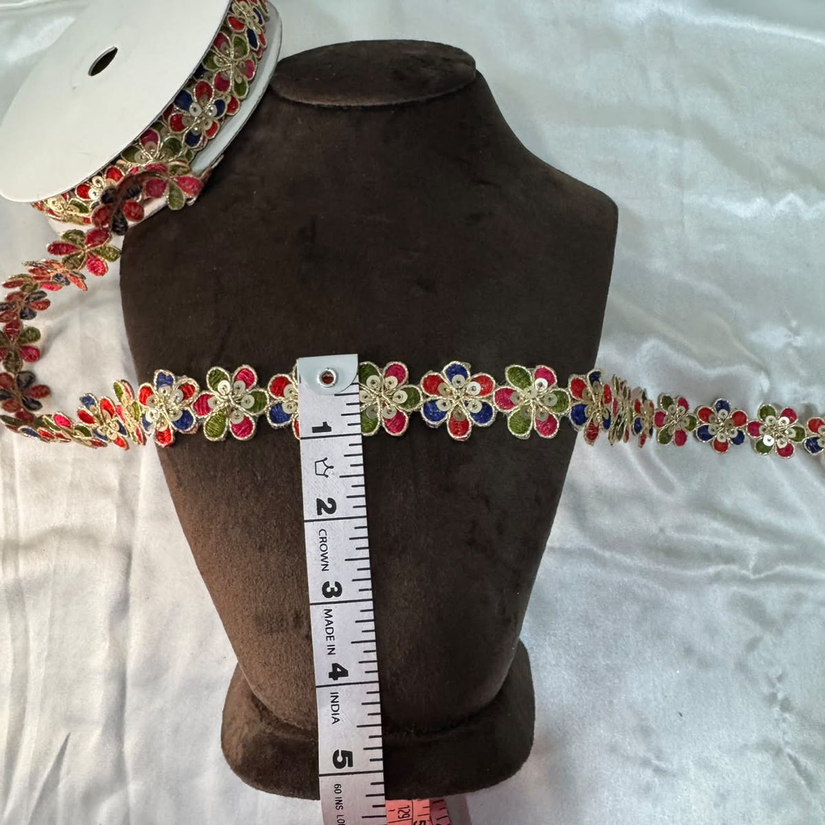 Designer Multicolor Floral Lace Border