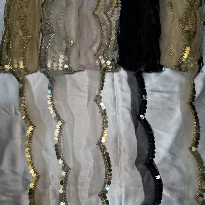 Designer Sequin Embellished Net Lace Border