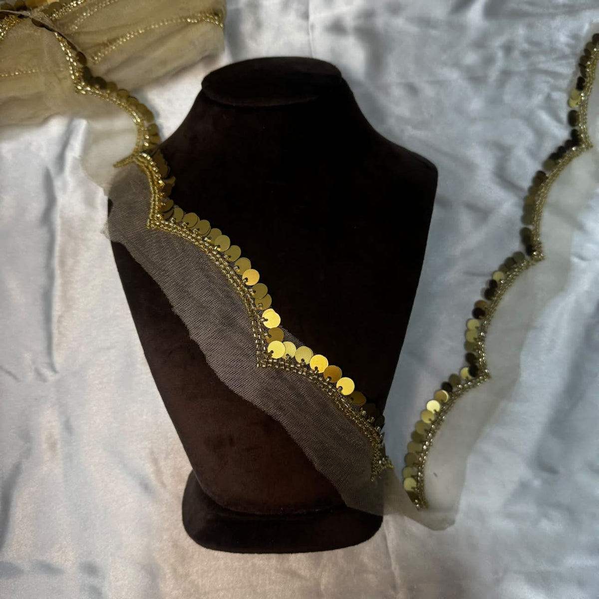 Designer Sequin Embellished Net Lace Border