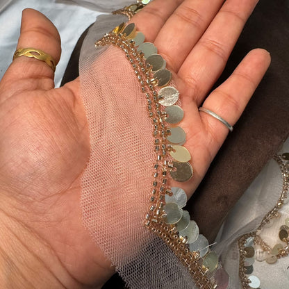 Designer Sequin Embellished Net Lace Border