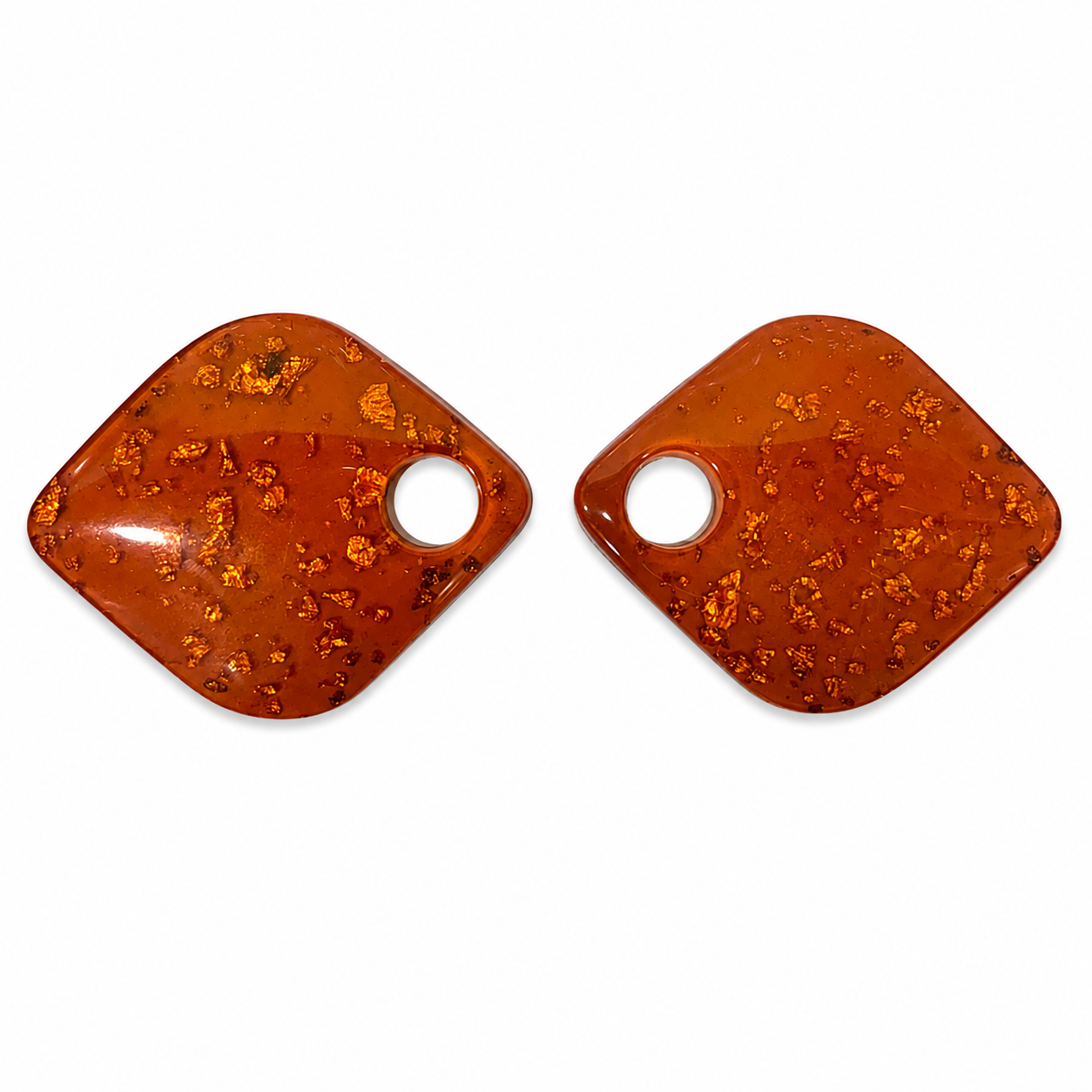 Premium Amber Decorative Stone for Jewelry Making (2 Pieces)