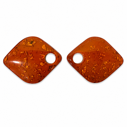 Premium Amber Decorative Stone for Jewelry Making (2 Pieces)