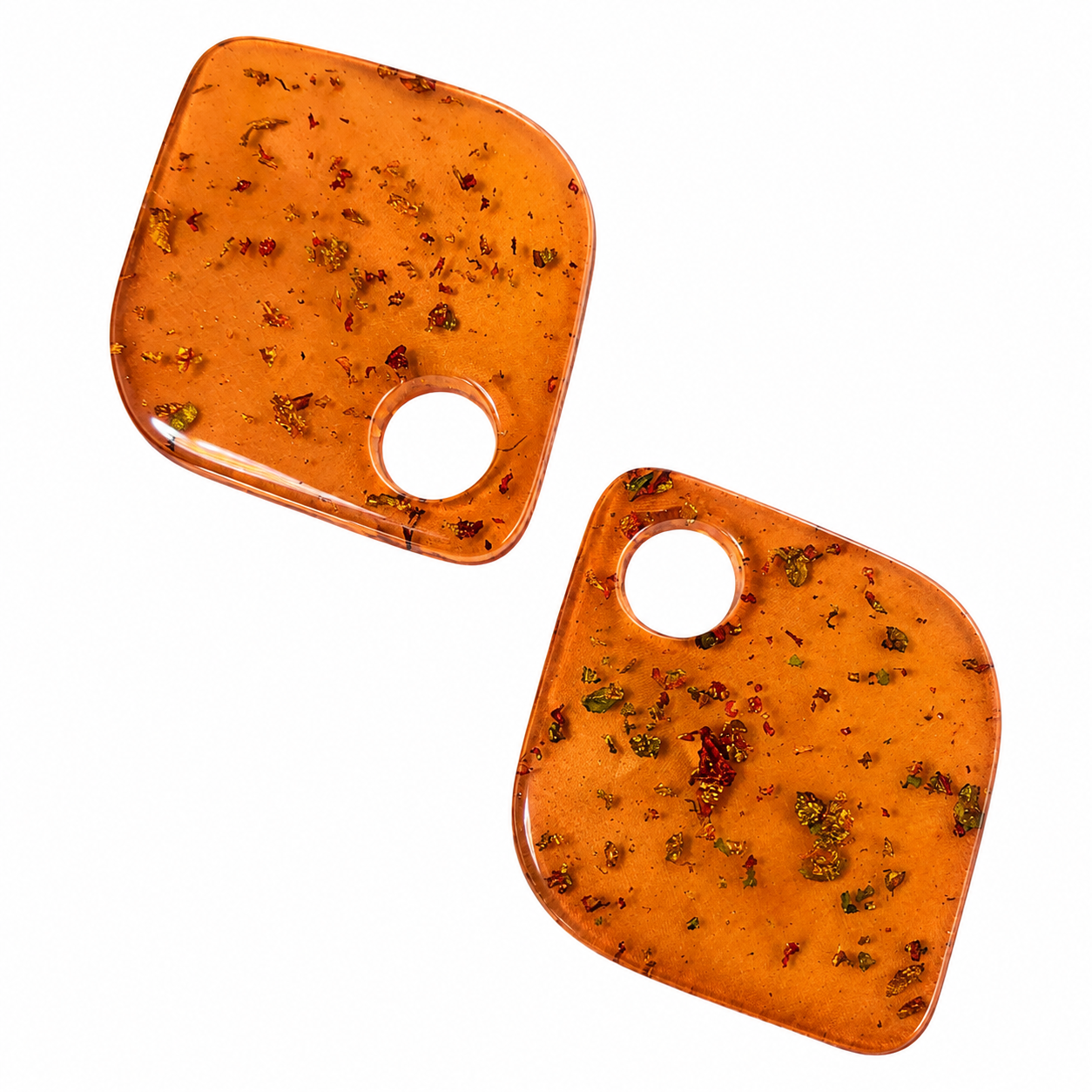 Premium Amber Decorative Stone for Jewelry Making (2 Pieces)