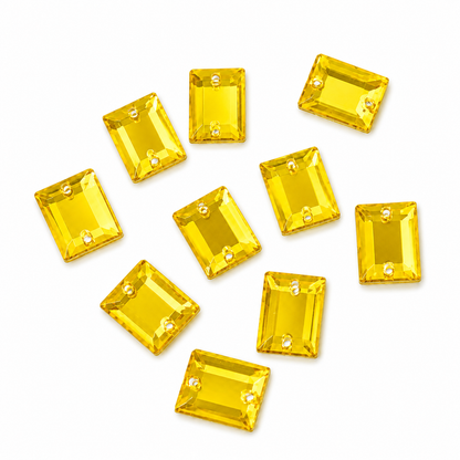 Rectangle Sew-On Rhinestone Crystal Embellishments (pack of 10)