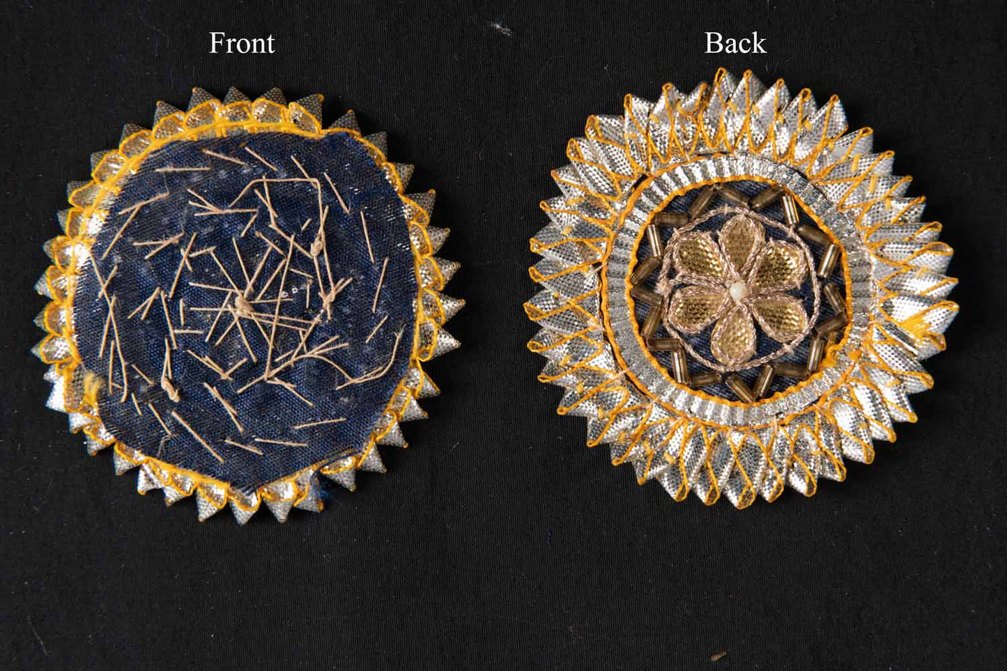 Blue color Round Shape Gota Patti Patch 5 pieces