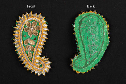 Green color Ambi Shape Gota Patti Patch 5 Pieces