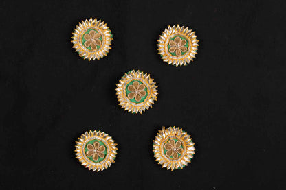 Pack of 5 Pieces Round Shape Fancy Gota Patti Patches