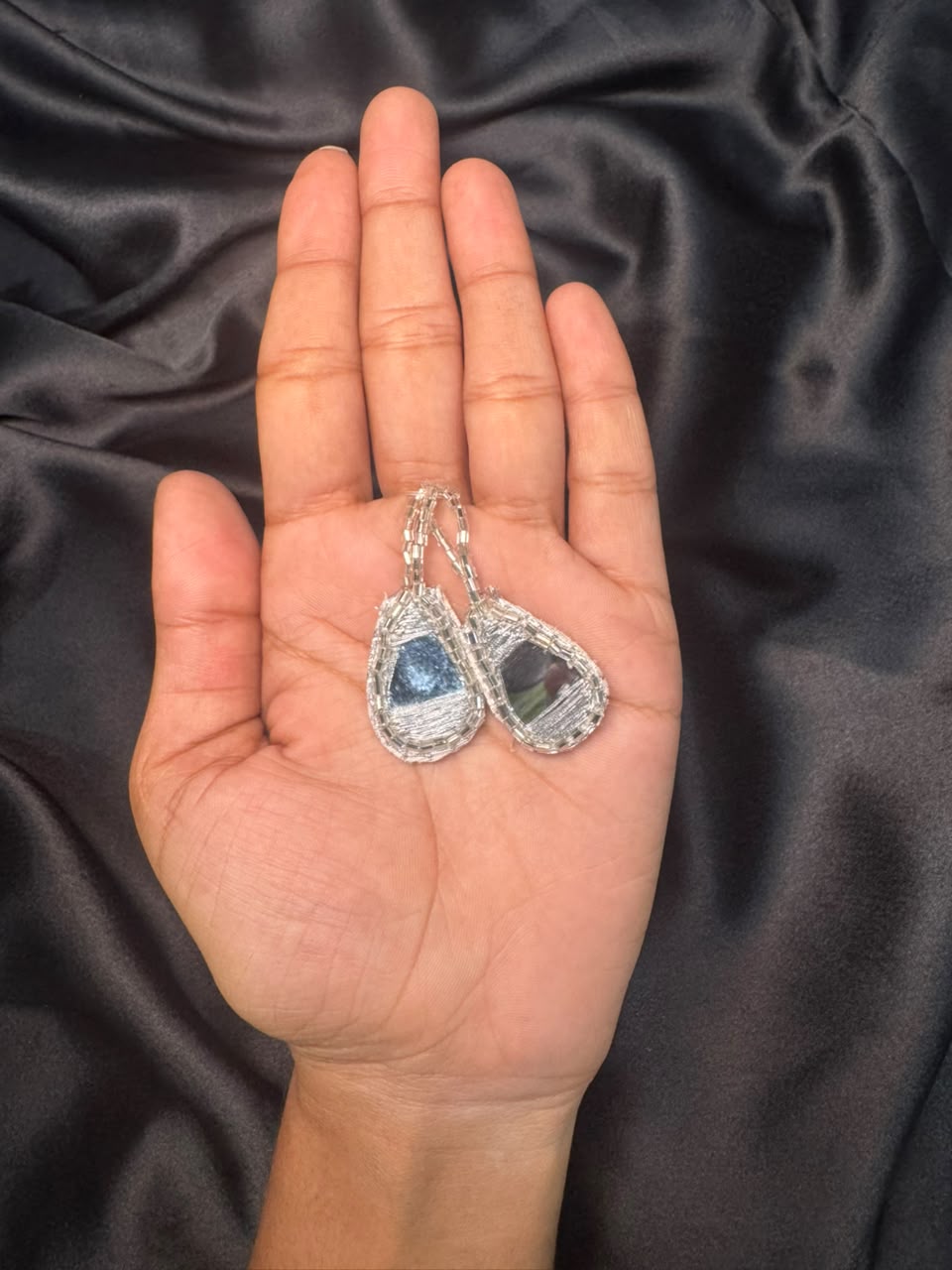 Designer Mirror work Drop shape Latkan