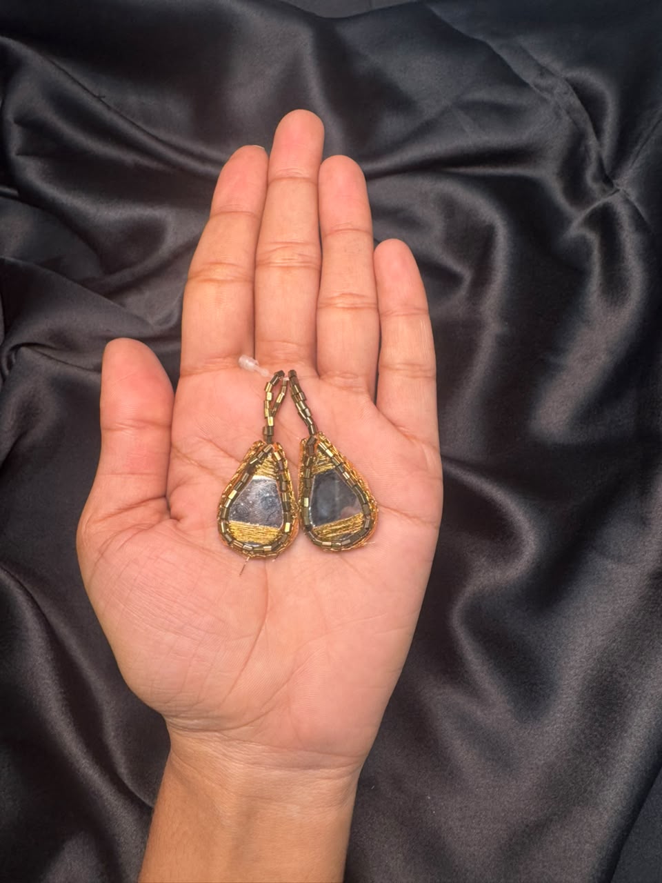 Designer Mirror work Drop shape Latkan
